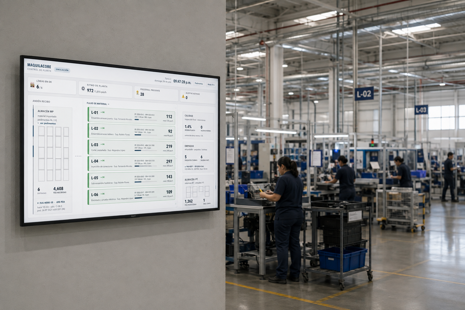 MaquilaCore — control de planta en piso