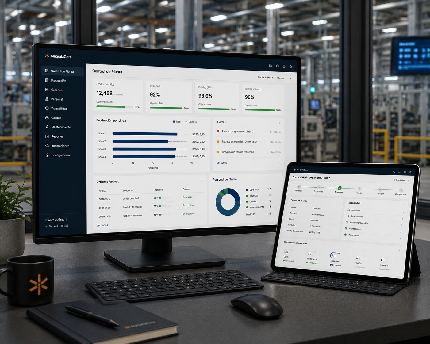 MaquilaCore — control de planta