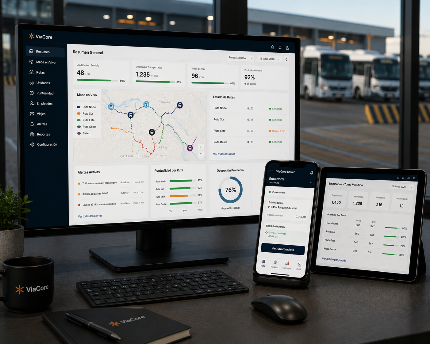 ViaCore — plataforma de transporte de personal